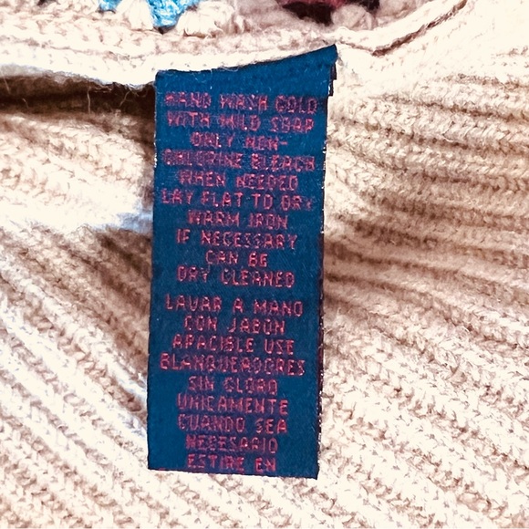 Ralph Lauren Sz S Vintage 1996 Crochet Patchwork Lambswool Cardigan Sweater - Picture 12 of 13